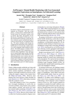 FedTherapist: Mental Health Monitoring with User-Generated Linguistic
  Expressions on Smartphones via Federated Learning