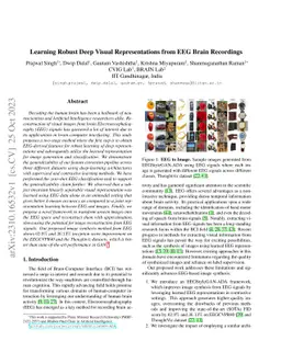 Learning Robust Deep Visual Representations from EEG Brain Recordings