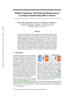 Pitfall of Optimism: Distributional Reinforcement Learning by
  Randomizing Risk Criterion