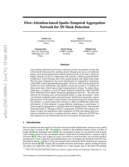 Flow-Attention-based Spatio-Temporal Aggregation Network for 3D Mask
  Detection