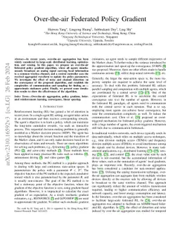 Over-the-air Federated Policy Gradient