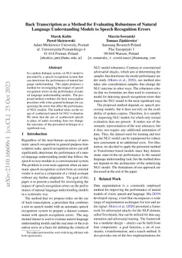 Back Transcription as a Method for Evaluating Robustness of Natural
  Language Understanding Models to Speech Recognition Errors