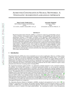 Achieving Constraints in Neural Networks: A Stochastic Augmented
  Lagrangian Approach
