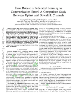 How Robust is Federated Learning to Communication Error? A Comparison
  Study Between Uplink and Downlink Channels