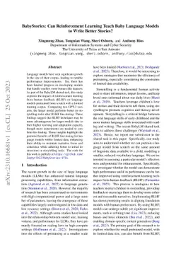 BabyStories: Can Reinforcement Learning Teach Baby Language Models to
  Write Better Stories?