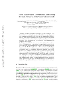From Pointwise to Powerhouse: Initialising Neural Networks with
  Generative Models