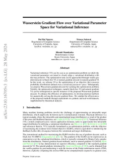 Wasserstein Gradient Flow over Variational Parameter Space for Variational Inference