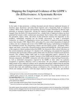 Mapping the Empirical Evidence of the GDPR (In-)Effectiveness: A
  Systematic Review