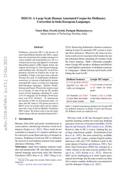 DISCO: A Large Scale Human Annotated Corpus for Disfluency Correction in
  Indo-European Languages