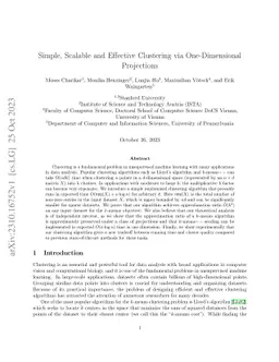 Simple, Scalable and Effective Clustering via One-Dimensional
  Projections