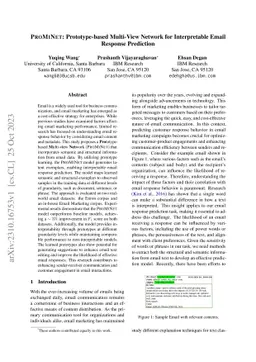 PROMINET: Prototype-based Multi-View Network for Interpretable Email
  Response Prediction