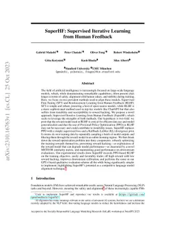 SuperHF: Supervised Iterative Learning from Human Feedback