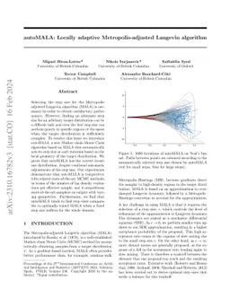 autoMALA: Locally adaptive Metropolis-adjusted Langevin algorithm