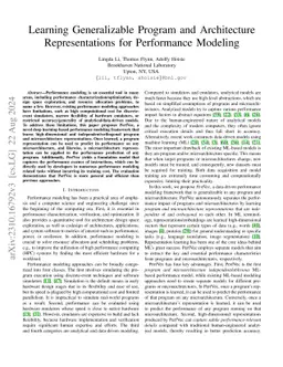 Learning Generalizable Program and Architecture Representations for
  Performance Modeling