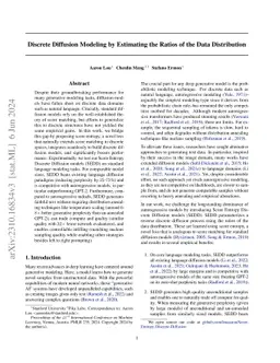 Discrete Diffusion Modeling by Estimating the Ratios of the Data
  Distribution