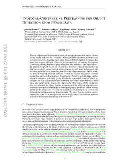 Proposal-Contrastive Pretraining for Object Detection from Fewer Data