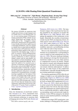 LLM-FP4: 4-Bit Floating-Point Quantized Transformers