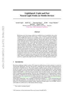LightSpeed: Light and Fast Neural Light Fields on Mobile Devices