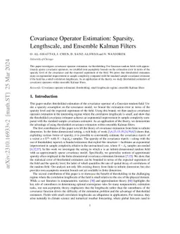 Covariance Operator Estimation: Sparsity, Lengthscale, and Ensemble
  Kalman Filters