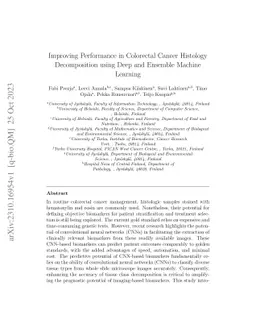Improving Performance in Colorectal Cancer Histology Decomposition using
  Deep and Ensemble Machine Learning