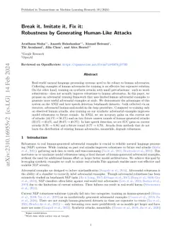 Break it, Imitate it, Fix it: Robustness by Generating Human-Like
  Attacks
