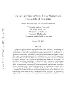 On the Interplay between Social Welfare and Tractability of Equilibria