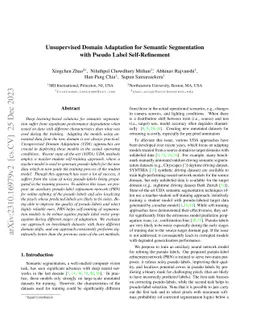 Unsupervised Domain Adaptation for Semantic Segmentation with Pseudo
  Label Self-Refinement