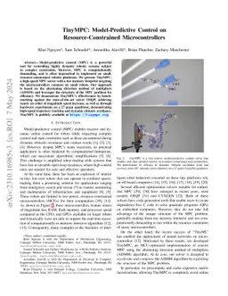 TinyMPC: Model-Predictive Control on Resource-Constrained Microcontrollers