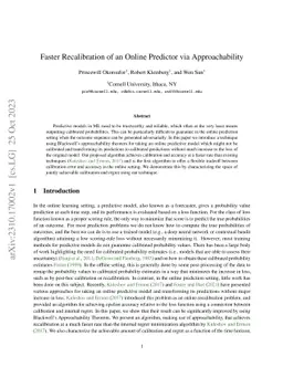 Faster Recalibration of an Online Predictor via Approachability