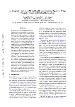 An Integrative Survey on Mental Health Conversational Agents to Bridge
  Computer Science and Medical Perspectives
