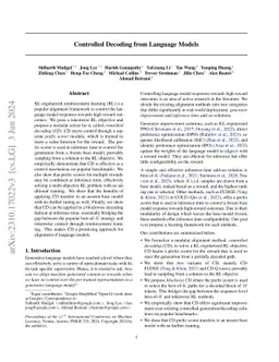 Controlled Decoding from Language Models