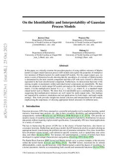 On the Identifiability and Interpretability of Gaussian Process Models