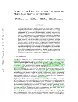 Learning to Rank for Active Learning via Multi-Task Bilevel Optimization