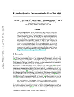 Exploring Question Decomposition for Zero-Shot VQA