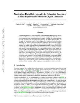 Navigating Data Heterogeneity in Federated Learning A Semi-Supervised
  Federated Object Detection