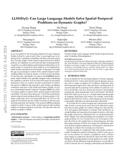 LLM4DyG: Can Large Language Models Solve Spatial-Temporal Problems on
  Dynamic Graphs?