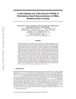 Understanding and Addressing the Pitfalls of Bisimulation-based
  Representations in Offline Reinforcement Learning