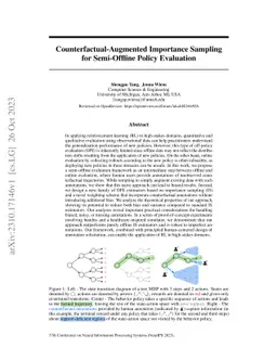 Counterfactual-Augmented Importance Sampling for Semi-Offline Policy
  Evaluation