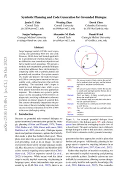 Symbolic Planning and Code Generation for Grounded Dialogue