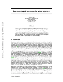 Learning depth from monocular video sequences