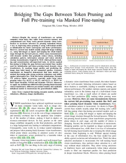 Bridging The Gaps Between Token Pruning and Full Pre-training via Masked
  Fine-tuning