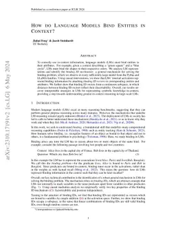How do Language Models Bind Entities in Context?