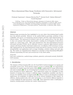 Three-dimensional Bone Image Synthesis with Generative Adversarial
  Networks