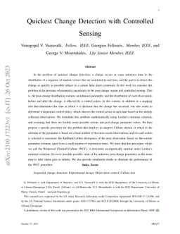 Quickest Change Detection with Controlled Sensing