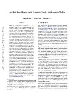 Attribute Based Interpretable Evaluation Metrics for Generative Models