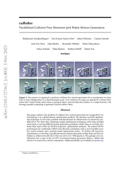 cuRobo: Parallelized Collision-Free Minimum-Jerk Robot Motion Generation