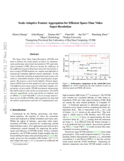Scale-Adaptive Feature Aggregation for Efficient Space-Time Video
  Super-Resolution