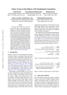 Nabra: Syrian Arabic Dialects with Morphological Annotations
