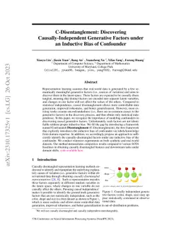 C-Disentanglement: Discovering Causally-Independent Generative Factors
  under an Inductive Bias of Confounder