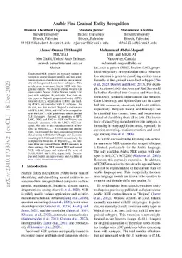 Arabic Fine-Grained Entity Recognition